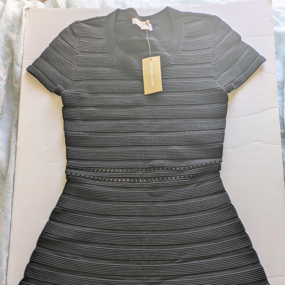 Michael Kors Black Textured Dress